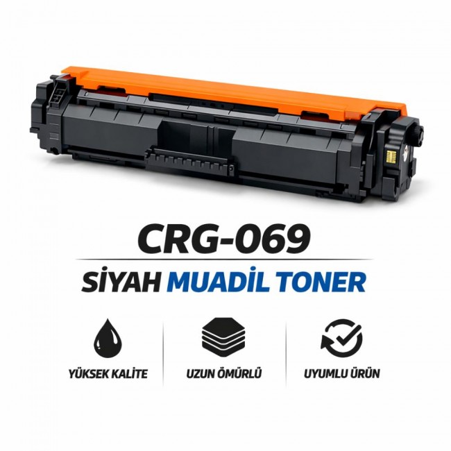 CANON UYUMLU CRG-069BK Siyah Çipli Muadil Toner