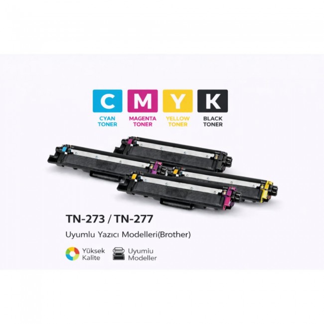BROTHER uyumlu TN-277 CMYK TAKIM Yüksek Kapasiteli Muadil Toner