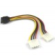 Dişi Sata Power to 2 Molex IDE Power Kablo 6 18AWG 15 Cm erkek sa