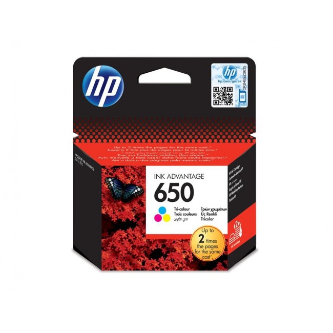 HP 650 RENKLİ ORJİNAL MÜREKKEP KARTUŞ FATURALI