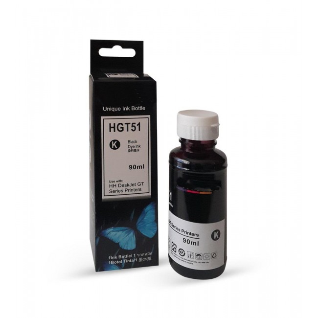 HP Uyumlu GT51XL (X4E40AE) Siyah Mürekkep (90ml./Sise) HP Uyumlu GT51XL (X4E40AE) Siyah Mürekkep (90ml./Sise)