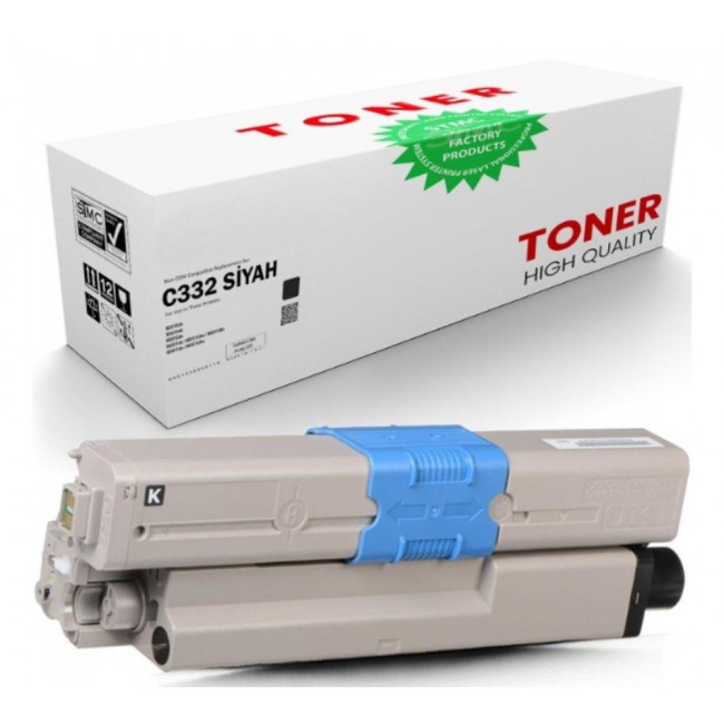 OKİ C332 / MC363 UYUMLU MUADİL TONER siyah
